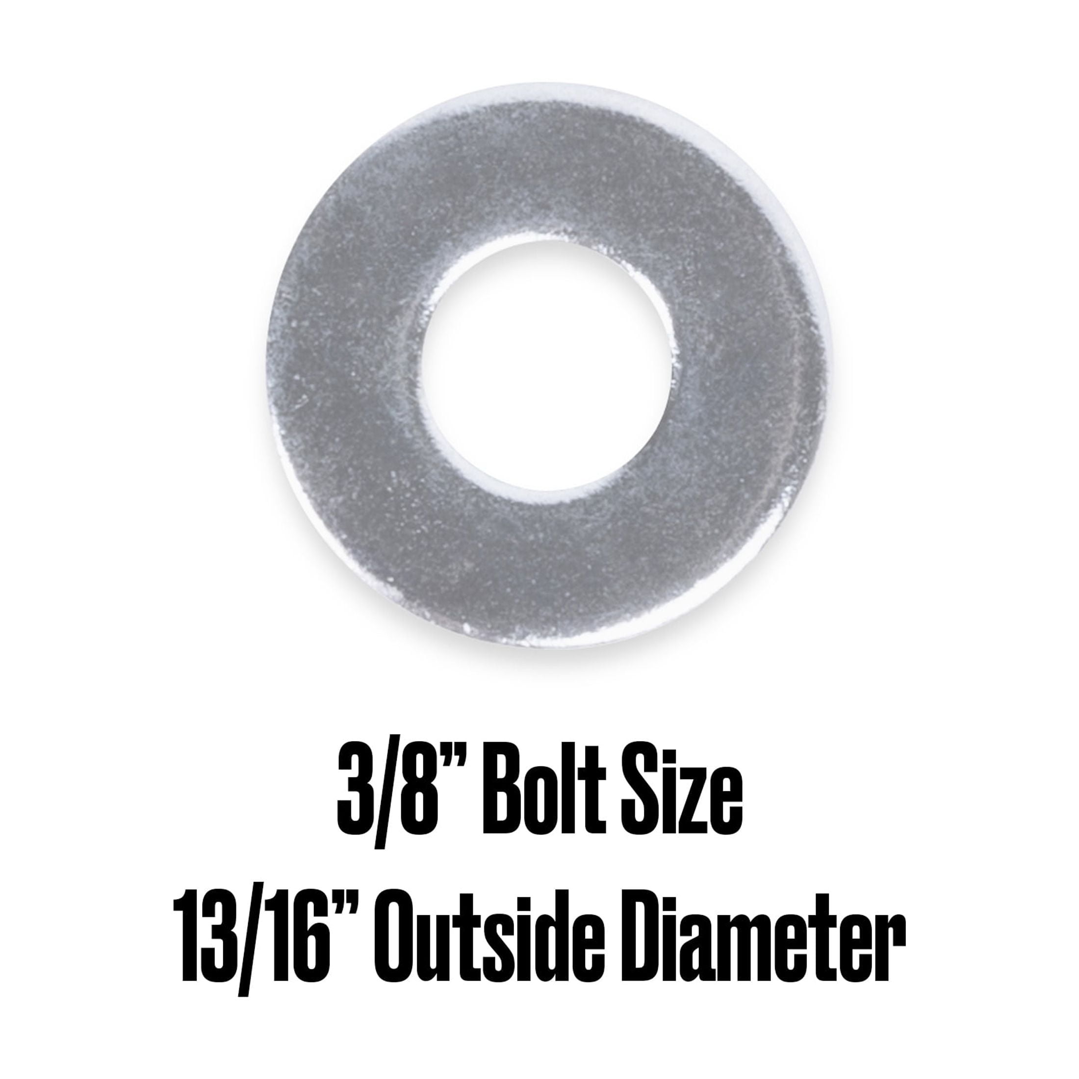 (5 pack) Hillman Flat Washers, 3/8", Steel, Zinc Finish, USS Washers, Silver, 15 pack