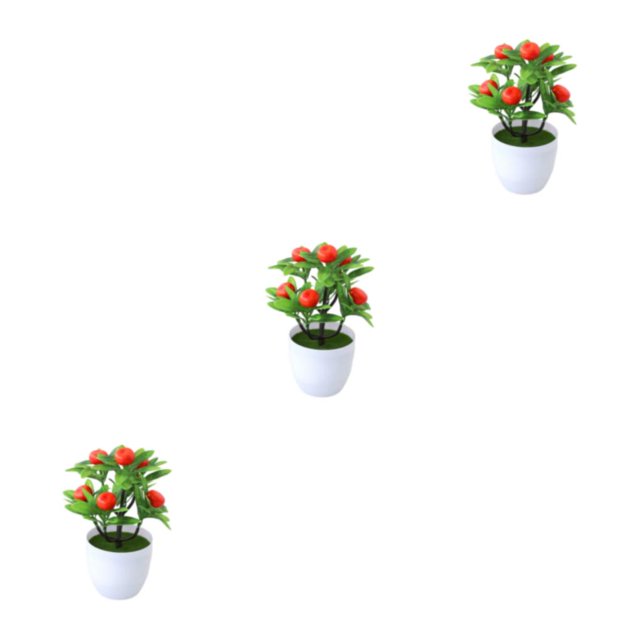 Guardoinrt Choose Favorite Colors Fake Potted Plants Designed For Any Room Artificial Plant orange 3Set