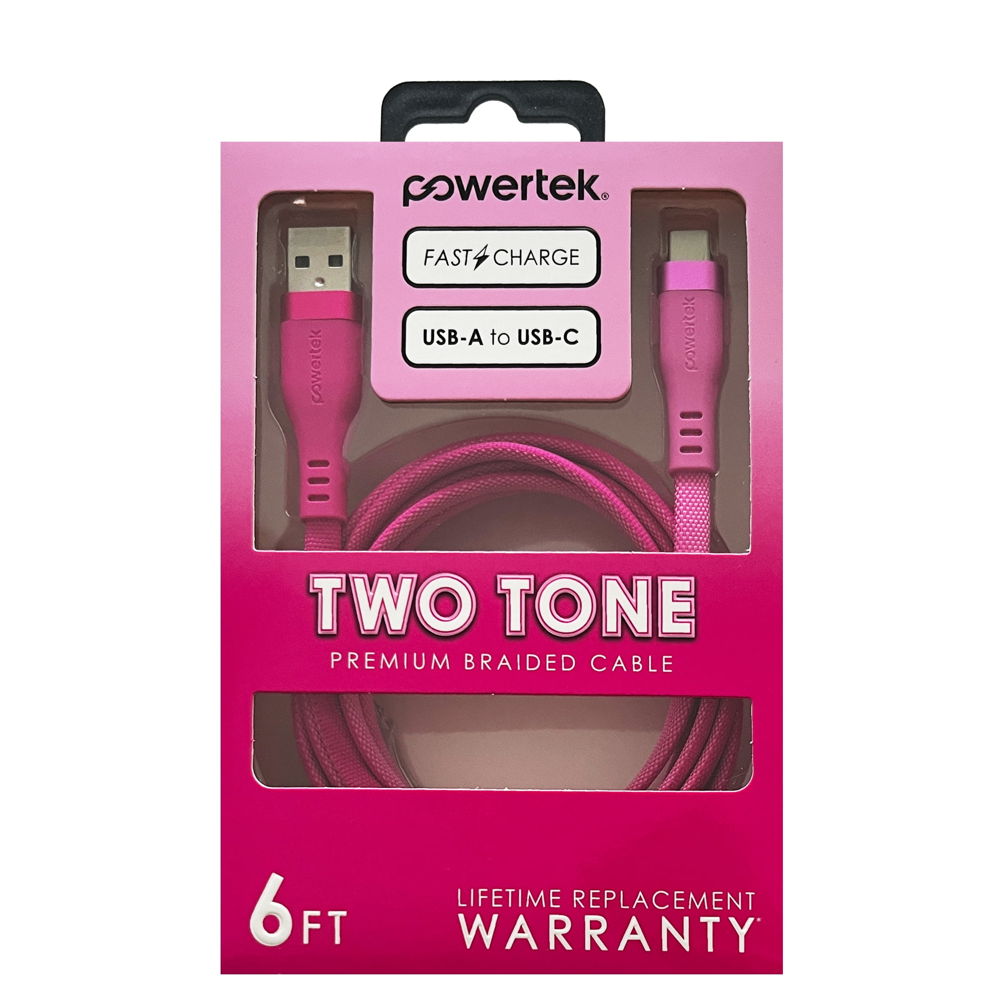 Liquipel Powertek Two Tone USB-A to USB-C - Pink