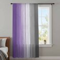thumbnail image 4 of Purple Gray Ombre Sheer Curtains 54 Inches Long, Vintage Country Wooden Light Filering Curtains, Breathable Simi Curtain Privacy Drapes for Kitchen Bathroom Nursery Lightweight Small Window Treatment, 4 of 9