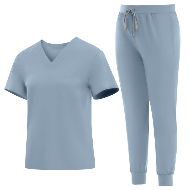 Set de exfoliantes médicos Eadflie para mujer, top con cuello en V y pantalones deportivos