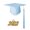 Sky Blue, variant on opvise Memorable Eye-catching Graduation Cap Fabric Practical Coloful Graduation Hat for Student Atrovirens