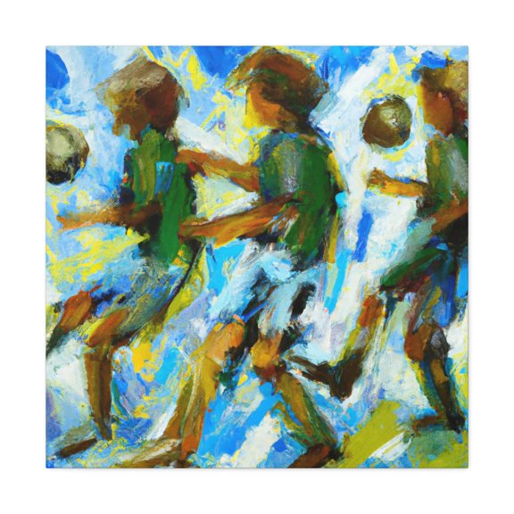 Kicking Soccer Impressionism - Canvas