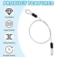 thumbnail image 4 of Uxcell Vinyl Coated Stainless Steel Cable with Loops Flexible Wire Rope Security Chain Lanyard Lock for Outdoor Luggage Lock Transparent 1/8"x1.6 ft, 4 of 7