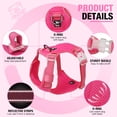 thumbnail image 2 of Jewyow No Pull Dog Harness - Dog harness for small dogs,Reflective Adjustable Pet Vest with Handle & Breathable Mesh,Pink, XS, 2 of 9