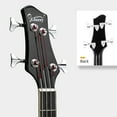 thumbnail image 5 of Glarry Acoustic Electric Bass Guitar, Full Size 4 String w/ 4-Band Equalizer, Padded Gig Bag, Black, 5 of 8