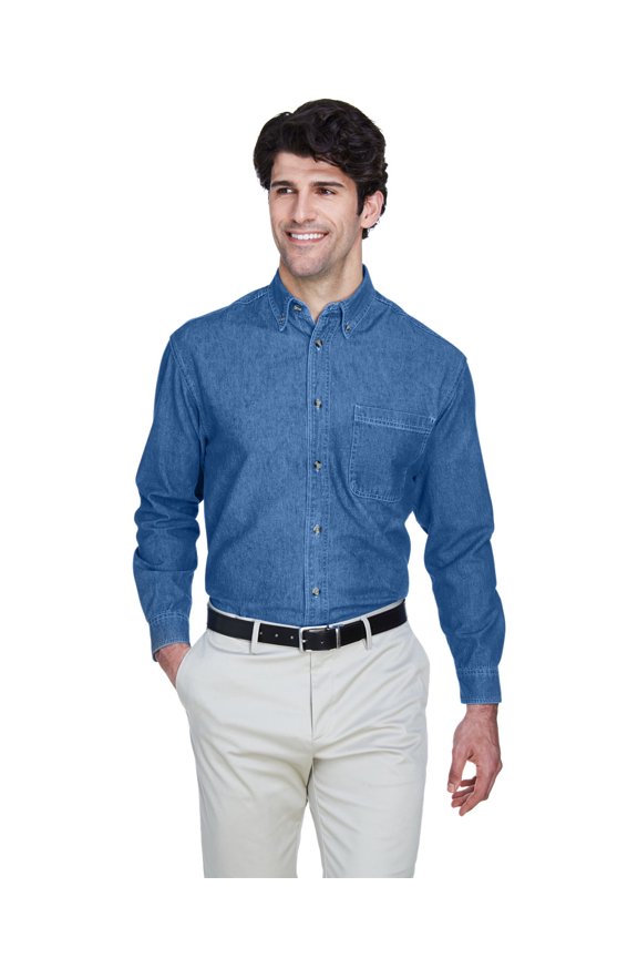 8960 Mens Long-Sleeve Denim Shirt Indigo X-Large