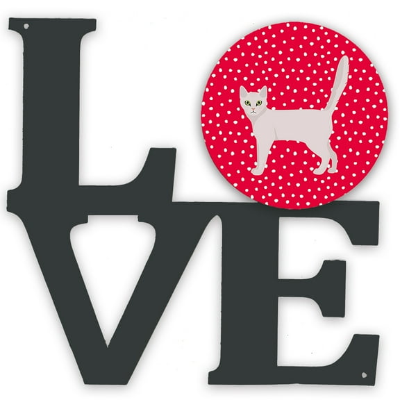 Burmilla Cat Love Metal Wall Artwork LOVE