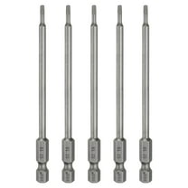 Uxcell 5pcs T8 Torx Head Screwdriver Bit 1/4" Hex Shank 4" (100mm) Long Magnetic No Hole Tip 6 Point Star Screw Driver