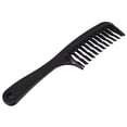 thumbnail image 1 of Black Double Row Tooth Detangler Hair Comb Shampoo Comb with Handle for Long Curly Wet Hair, 1 of 8