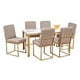 thumbnail image 2 of Comedor Soria Golden 6 Sillas Tubular Cubierta Porcelanato Mármol MOBILKRAFT Modelo Soria Golden 6 Sillas Rectangular, Estilo Contemporáneo en Color Late, 2 of 5