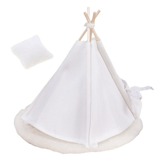 Creative Miniature Camping Tent for Dollhouses White Paintable Accessory Enhances Imagination in Kids Daily Use