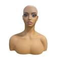 thumbnail image 2 of Cabeza de maniquí femenino con hombros, soporte para sombreros con soporte para peluca de maquillaje, modelo de exhibición de pelucas para gafas de so, 2 of 9