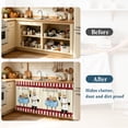 thumbnail image 4 of Chef Cabinet Curtain 32"Wx55"L, Dustproof Pantry Door Curtain with Self Adhesive Tape, Red Fruit Cake Hat Kitchen Gourmet Vintage Tall Storage Cover Privacy Drape for Bathroom Kitchen Laundry Room, 4 of 9