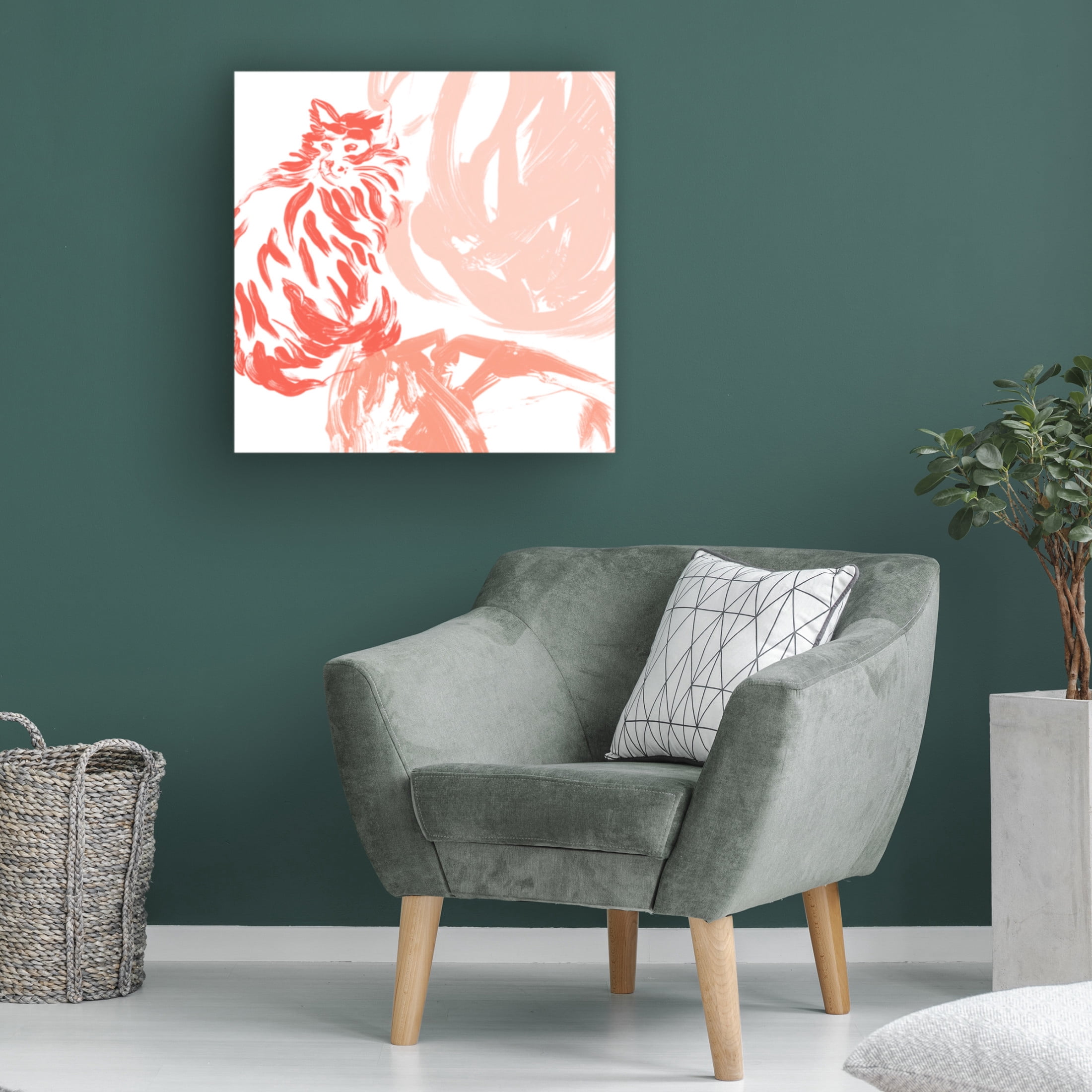 Canvas Wall Art - June Erica Vess 'Paint Box Cats VI' Wall Art for Living Room, Bedroom, or Office Décor by Trademark Fine Art - 18 x 18 Inches
