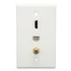 thumbnail image 1 of Placa de Pared Coaxial Ethernet Conector RJ45 Cat6 Cabezal TV F Interfaz Multimedia HD Placa de Pared Ethernet de 3 Puertos sin Soldadura para Proyector HDTV, 1 of 8