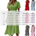 thumbnail image 3 of asdoklhq Cocktail Dresses for Lady Mother Of The Bride Dresses A Line Dress Women's Solid Color Casual Dress Red 2X, 3 of 7