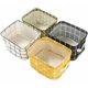 thumbnail image 1 of Caja de almacenamiento plegable de tela de lino, organizador de escritorio, juego de 4 cestas de almacenamiento cuadradas plegables para estantes y juguetes, 1 of 5