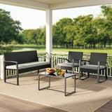 Lofka 4-Piece Patio Furniture Set Clearance, Outdoor Sectional Furniture Set for Patio, Garden, Backyard, Balcony, Dark Gray - Walmart.com