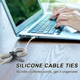thumbnail image 4 of PULLIMORE 20-Pack Silicone Cable Organizer Straps - Reusable, Adjustable Cord Wraps for USB/Earphone/Wires (Black), 4 of 6