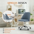 thumbnail image 5 of Spaco Armless Office Chair Computer Chair, Modern Fabric Home Office Desk Chairs with Wheels Adjustable Swivel Task Computer Chair for Small Spaces, Soft Padded, Blue, 5 of 8
