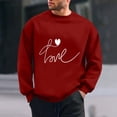 thumbnail image 2 of WREESH Graphic Sweatshirt Valentine's Day Love Letter Printed Crewneck Sweatshirts Casual Pullover for Men Red, 2 of 6