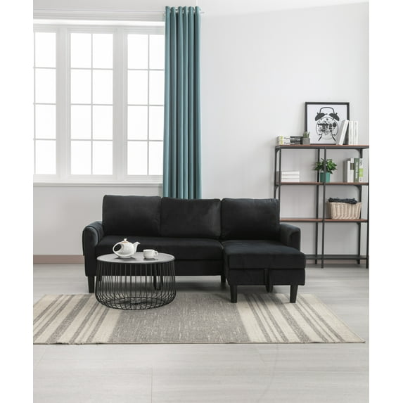 Luccalily Sectional Sofa with Storage Reversible Chaise Lounge, L Shaped Futon Sofa Bed Couch, Modern Velvet Sleeper Sofa with Storage for Living Room