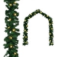 thumbnail image 2 of vidaXL Christmas Garland with LED Lights Green PVC Holiday Xmas Multi Sizes, 2 of 7