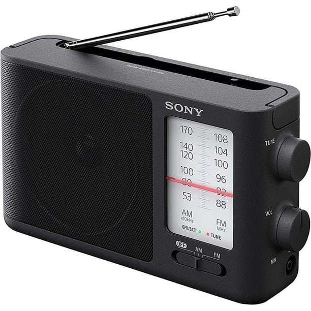Radio Sony ICF-506 portátil con sintonización analógica FM/AM, negra