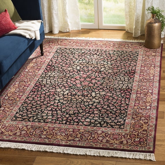 Safavieh Royal Kerman Delroy Oriental Wool Area Rug, Black/Red, 6' x 9'