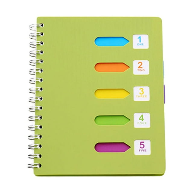 MasteelfCA Side-spiral Notebooks Thicken Notepad Category Notepad Students Stationery for Diary Journal Travel (B5 Large Size Green)