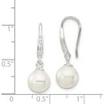 thumbnail image 4 of Sterling Silver Rhodium Plated Shell Pearl Cz Post Earrings Made In Thailand qe14776, 4 of 5