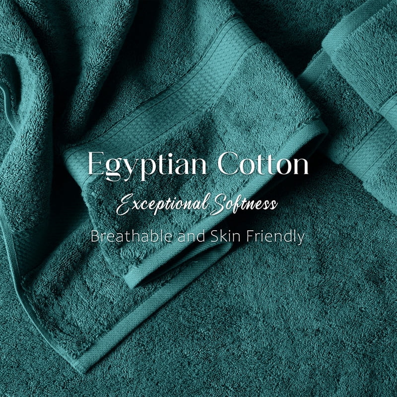 Superior 800 GSM Egyptian Cotton 8-Piece Towel Set, Soft Ultra Absorbent Towels, Purple