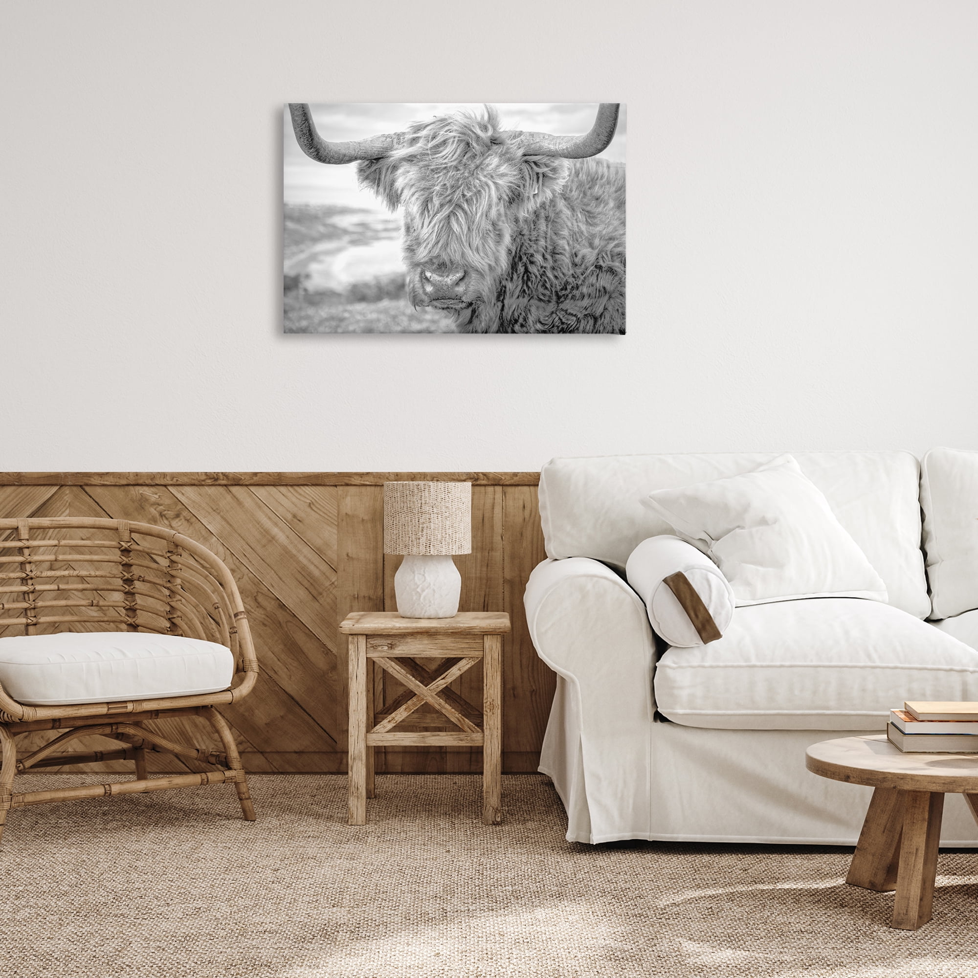 Stupell Industries Close Up Fuzzy Cattle Animals & Insects Photography Gallery Wrapped Canvas Art Print Wall Art, 30 x 20
