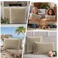 thumbnail image 5 of Cream Greek Key Outdoor Waterproof Pillow Covers, Geometric Greece Ancient Rustic Decorative Square Throw Pillowcase Sofa Cushion Sham for Patio/Couch/Chair, 18"x18" 2 Pack, 5 of 8