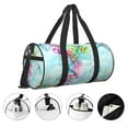 thumbnail image 4 of Rocae Dragonfly Floral Print Round Travel Duffel Bag and Fitness Bag, Women's Waterproof Weekend Tote, Men's Travel and Fitness Essentials, 4 of 8