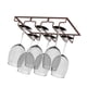 thumbnail image 2 of Inteprter Soporte para copas de vino, colgador de copas de restaurante de hierro debajo del gabinete, estante para copas de champán, estante Cocina y Comedor Bronce, 2 of 6