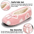 thumbnail image 4 of Knivor Fluffy Ballerina Slippers for Women Bow Decor Sherpa Fleece Lined Non Slip Closed Back Comfy Indoor Slippers Lounge House Slippers, 4 of 9