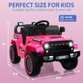 thumbnail image 4 of TROPOW Kids Ride On Truck Car, 12V Battery Powered Electric Vehicle Toy w/Parent Remote Control, Spring Suspension, 3 Speeds, LED Light, Music & Horn, Electric Cars for Kid, Gift for Boy Girl, 4 of 6