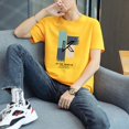 thumbnail image 3 of Camisetas de hombre para gimnasio, camisetas blancas con gráficos para hombre, camisetas de algodón 100 % jaspeado, ropa barata y ropa de calle cómoda, estilo Y2k, 3 of 5