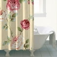 thumbnail image 5 of Floral Shower Curtain Watercolor Botanical Bathroom Decor Rustic Flower Design Fabric Bath Curtain for Tub Country Style Home Accessories with Hooks，84x72in, 5 of 5