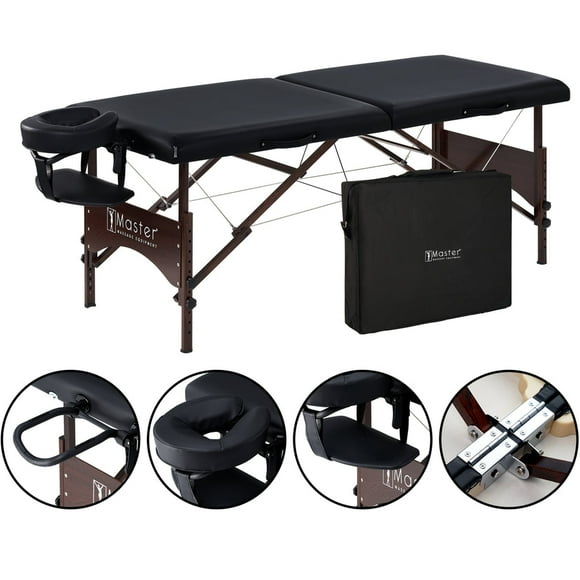 Master Massage 28" Argo Portable Massage Table- Spa Bed for Tabletop Exercise & Massage- Beauty Bed Tattoo Bed (Black)