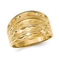 thumbnail image 1 of 14K Gold Polished Diamond-cut Four Ridge Fashion Dome Ring, 1 of 4