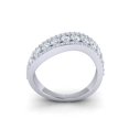 thumbnail image 3 of Natural 2carat Round Cut Diamond Prong 3Row Women's Classic Wedding Band Ring Bridal Anniversary Solid 18K Gold FG VS2, 3 of 3