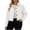 White-jackets for women, variant on YanHoo Bomber Jackets Women Oversized Button Down Cropped Jacket Long Sleeve Fall Casual Outerwear