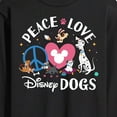 thumbnail image 3 of Disney Classics - Cats & Dogs - Peace Love Disney Dogs - Men's Long Sleeve T-Shirt, 3 of 5