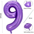 thumbnail image 2 of 40 Inch 9 Balloon Number Foil Helium 9th Birthday Decorations Party Wedding Bachelorette Birthday Bridal Shower Graduation Anniversary Celebration Decoration can fly with helium (Purple 9), 2 of 14