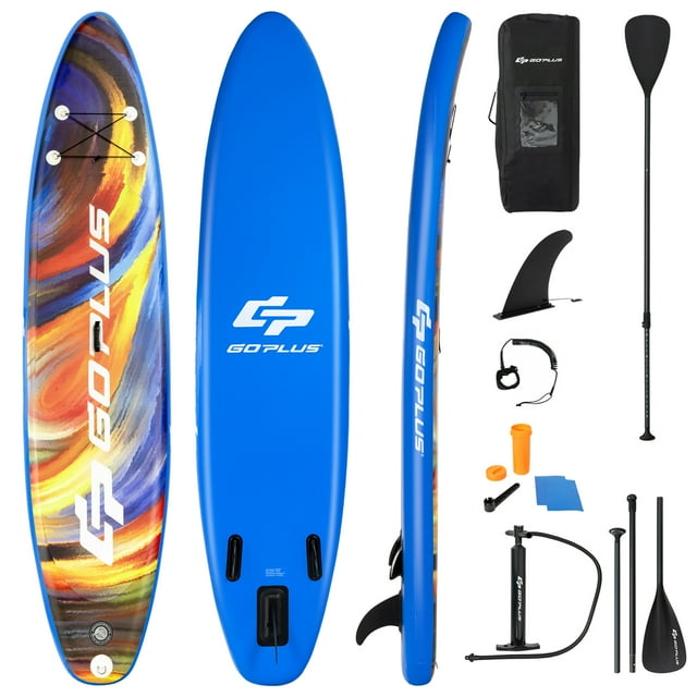 Goplus Planche de Surf Gonflable 10,5 Pieds pour Stand-Up Paddle SUP avec Pagaie en Aluminium