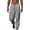 Gray, variant on WREESH Men's Cotton Linen Pants Solid Color Corset Pockets Pull Rope Fashion Casual Comfort Pants Black