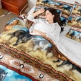 thumbnail image 4 of Castle Fairy Kids Teenagers Horse Race Bedding Comforter Set,Farm Animal King Bedding Sets, 4 of 8